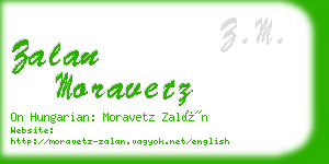 zalan moravetz business card